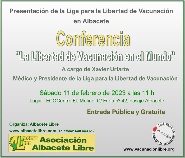 Conferencia en Albacete:  «La Libertad de Vacunación en el Mundo»