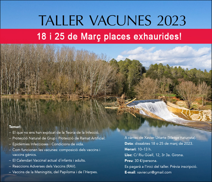 Taller Vacunes 18 ó 25 de març de 2023 a Girona