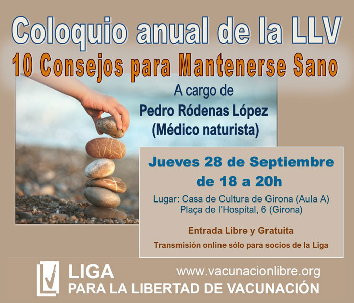 Coloquio anual de la LLV el Jueves 28 de Septiembre en Girona
