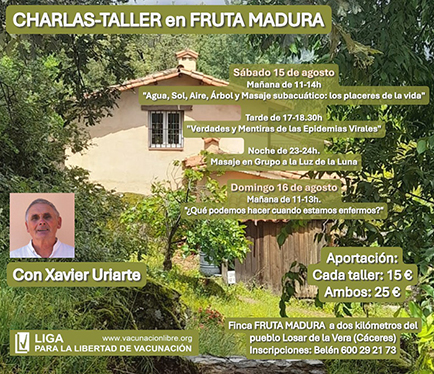 Charlas-Taller en Fruta Madura el 15 y 16 de Agosto